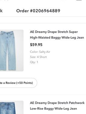 AE Dreamy Drape Stretch Super High-Waisted Baggy Wide-Leg Jeans